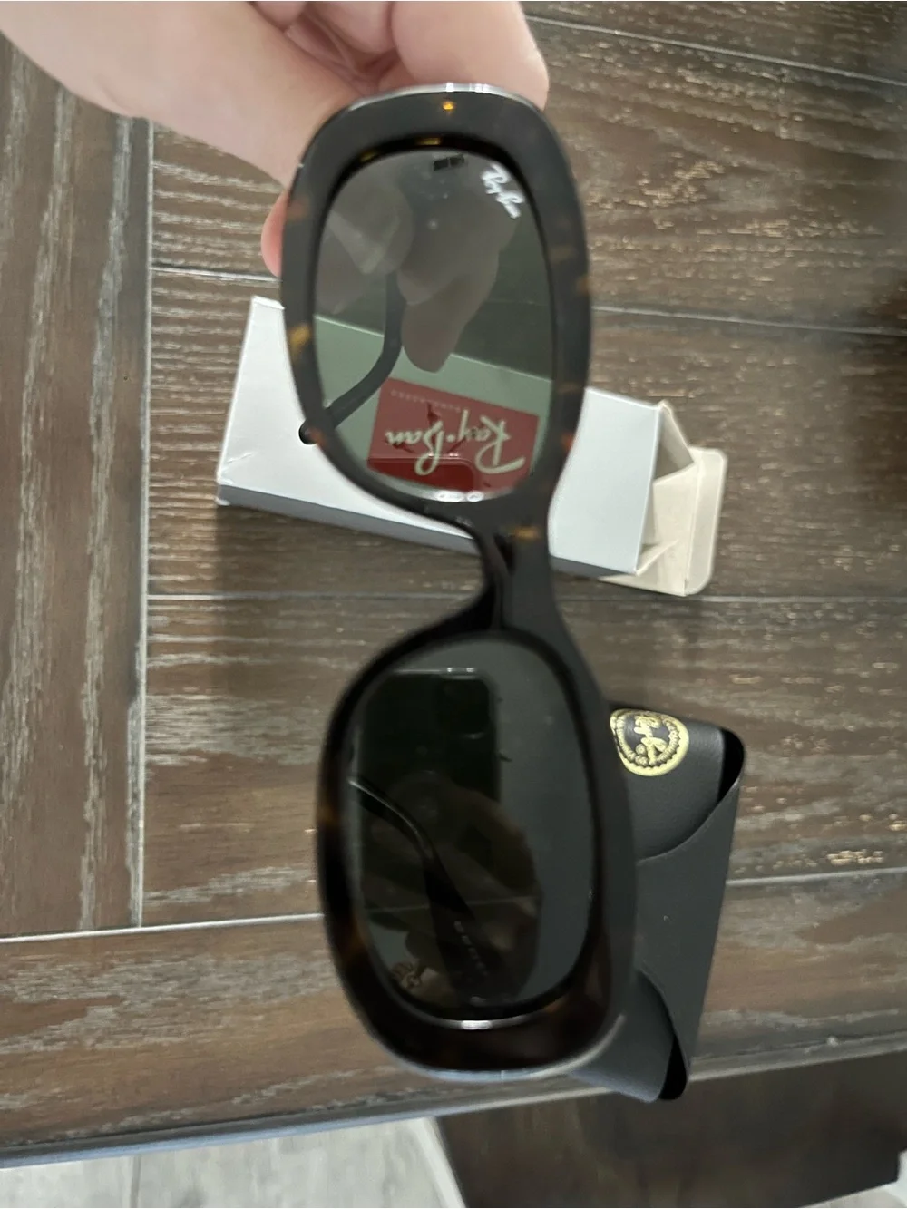 Ray-Ban Women’s Tortoiseshell Frame Sunglasses Havana Green Lenses RB2221